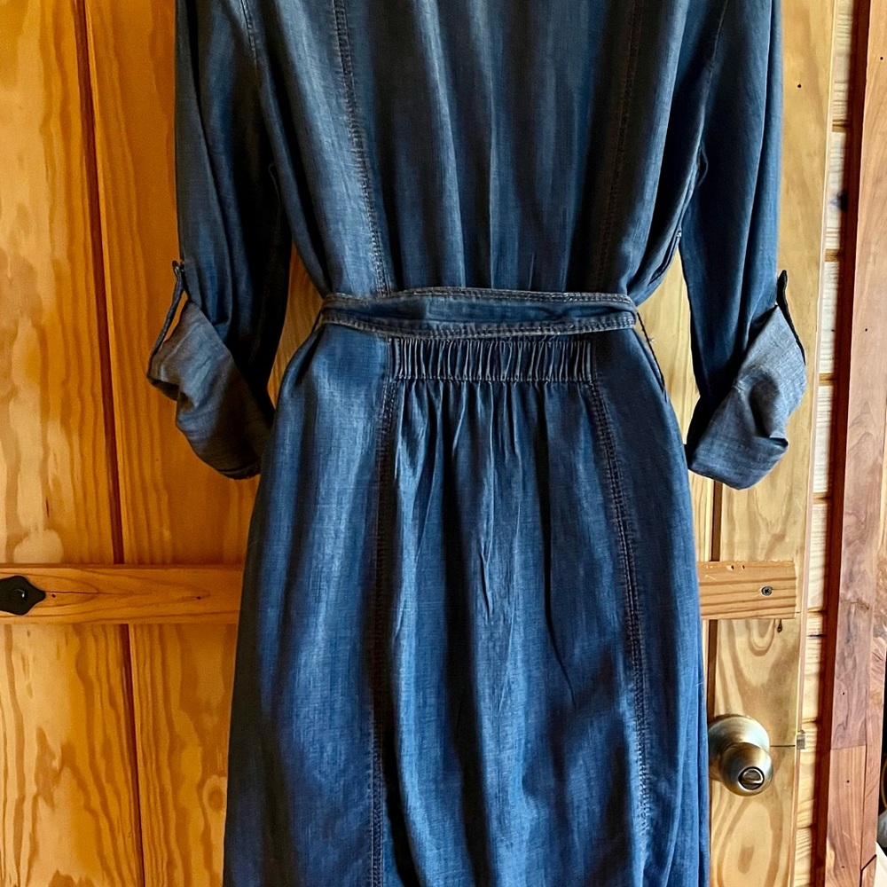 INC International Concepts Blue Denim Shirt Dress - Picture 7 of 8